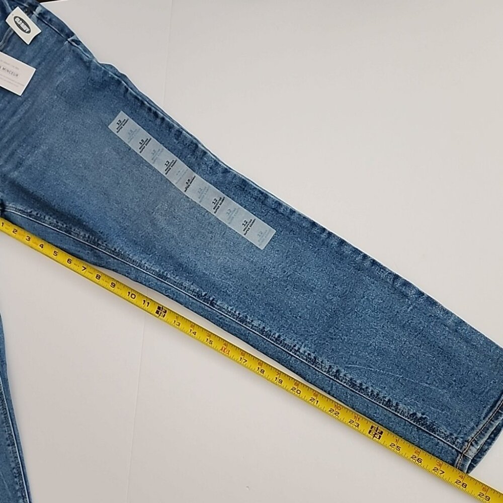 Old Navy Blue Jeans Rockstar Super Skinny High Rise Secure Slim Pockets Sz 12 - Picture 14 of 14